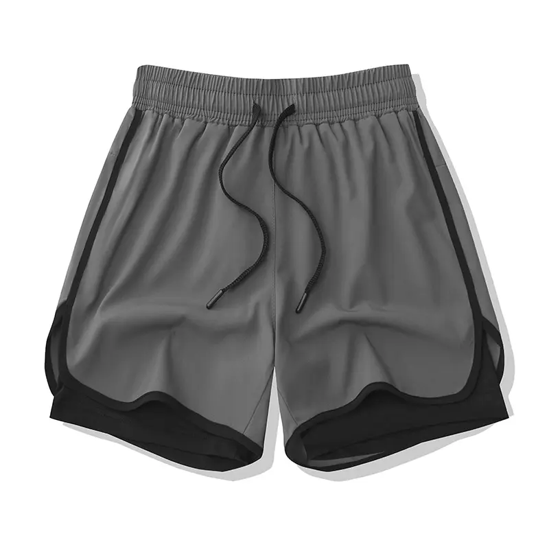 Men's Summer New Quick Drying Breathable Active Training Exercises Jogging Cycling Loose-Fit Shorts Unisex 2-in-1 Running Shorts