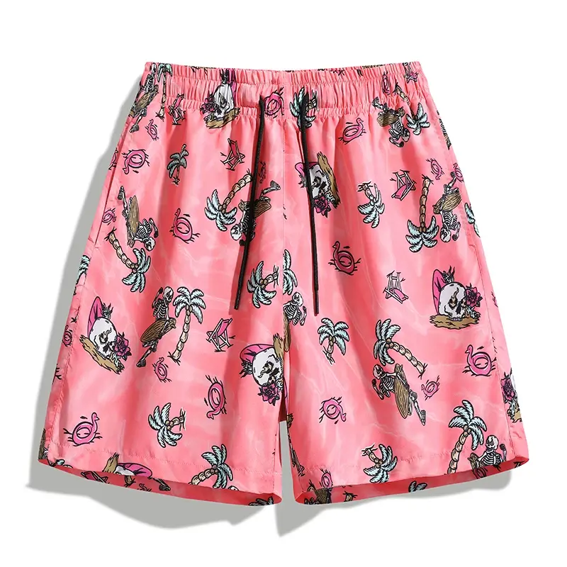 Summer Hot Board Casual Shorts for Men Swimming Trunks Surfing Beach Shorts  Print Abstract Pattern Male High Street Short Pants