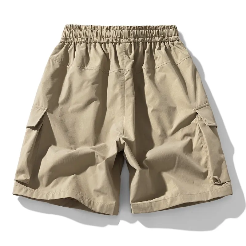 Men's Summer Pocket Overalls Solid Color Drawstring Loose Dry Gym Sports Shorts Loose Casual Pantalones Baggy Jeans Men Clothing