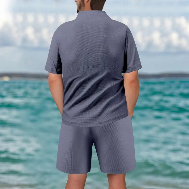 Men's Summer Ice Silk Short Sleeved T-shirt+quick Drying Loose Shorts Paired with Running and Fitness Equipment Sports Suit Thin