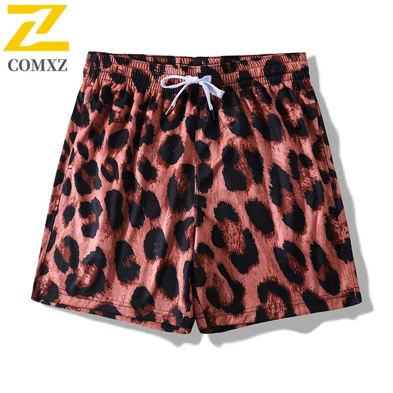 Male's Trendy Pattern Colors Mesh Basketball Shorts Summer Running Training Fitness Casual Pants for Male American Sports Shorts
