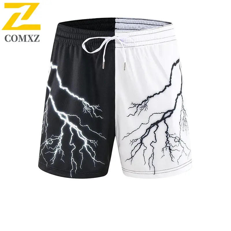 Male's Trendy Pattern Colors Mesh Basketball Shorts Summer Running Training Fitness Casual Pants for Male American Sports Shorts