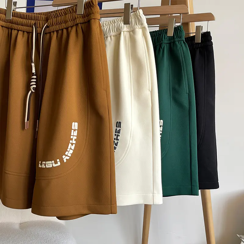 Summer Thin Casual Loose Cropped Pants Shorts for Men American Style Trend Breathable Beach Versatile Straight Pirate Shorts New