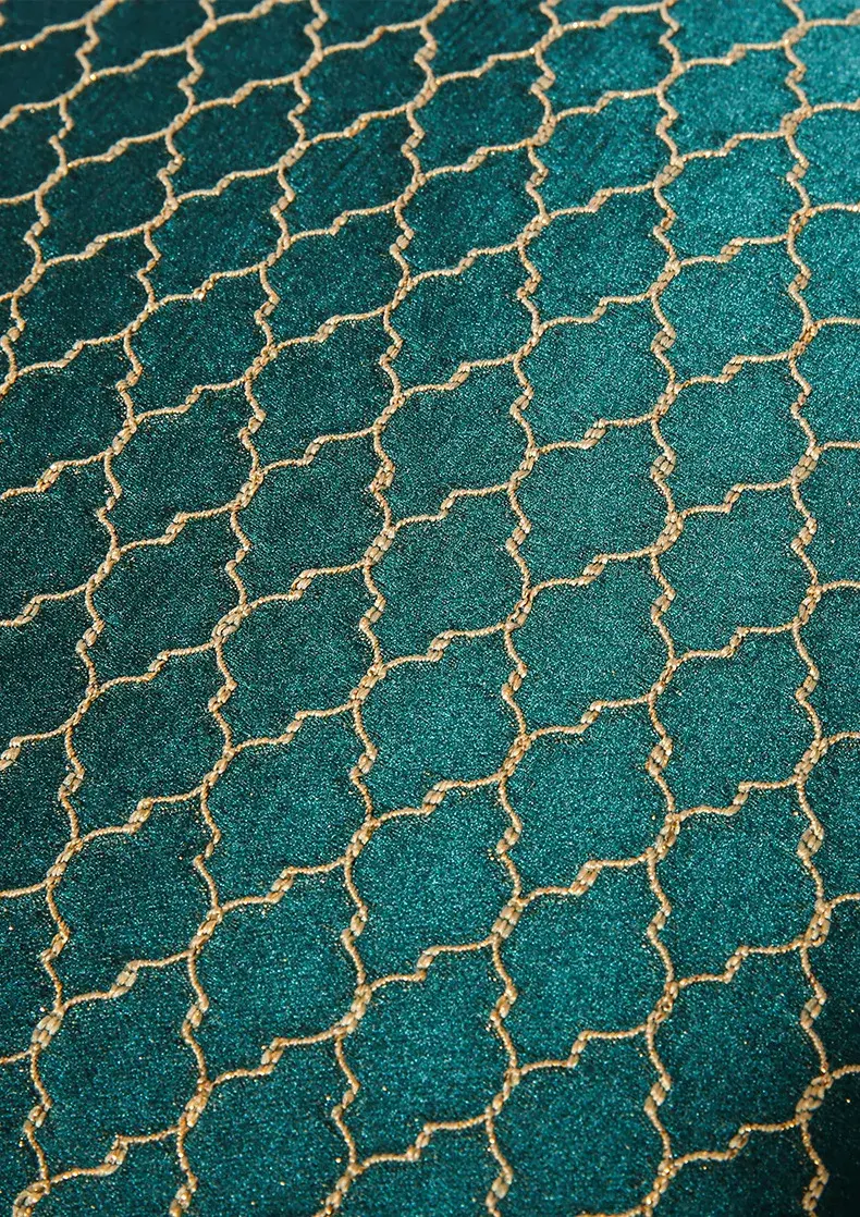 Luxury Golden silk satin Jacquard Pillowcase Deep Green Cushion Cover Geometric Pillow Cover Sofa Bed 30x50 45x45 50x50cm