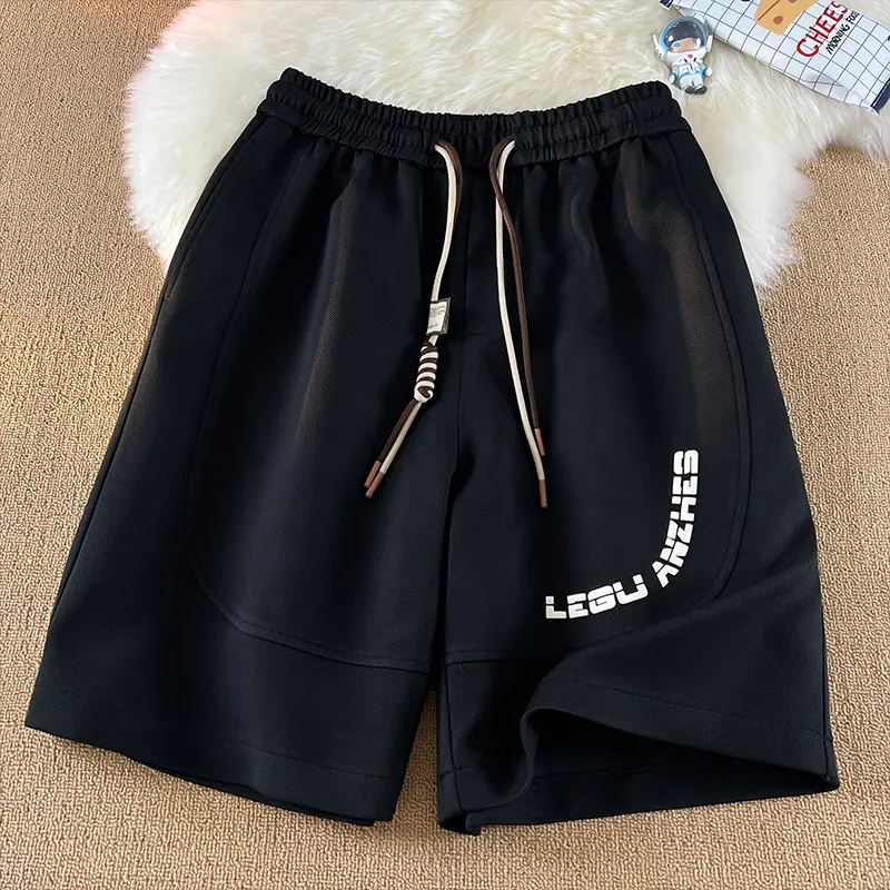 Summer Thin Casual Loose Cropped Pants Shorts for Men American Style Trend Breathable Beach Versatile Straight Pirate Shorts New