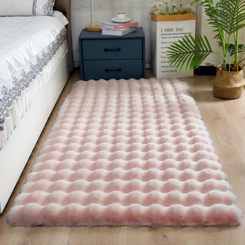Thicken Rabbit Plush Rug Velvet Floor Mat For Bedroom Rugs Bedside Bed Super Soft Winter Warm Carpets Kids Room Blanket Decor