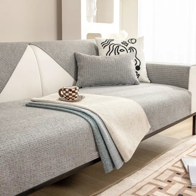 1PCS All-season Cotton And Linen Sofa Mat Anti-skid Furniture Protection Cover Modern Style Linen Sofa Cover Backrest Towel