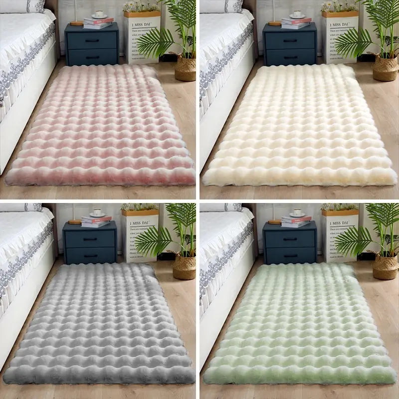 Thicken Rabbit Plush Rug Velvet Floor Mat For Bedroom Rugs Bedside Bed Super Soft Winter Warm Carpets Kids Room Blanket Decor