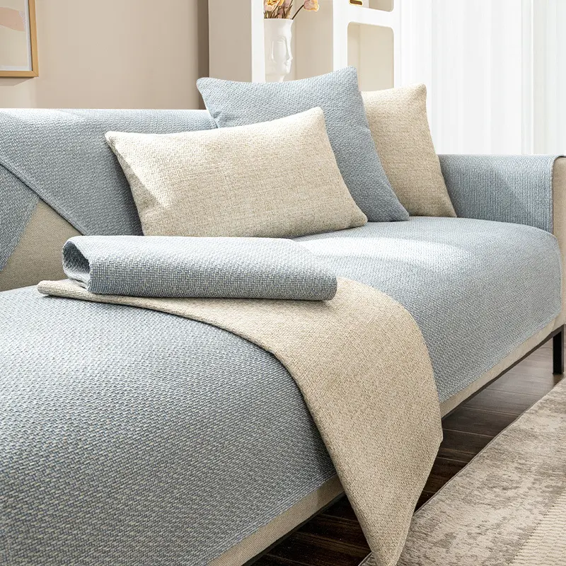 1PCS All-season Cotton And Linen Sofa Mat Anti-skid Furniture Protection Cover Modern Style Linen Sofa Cover Backrest Towel