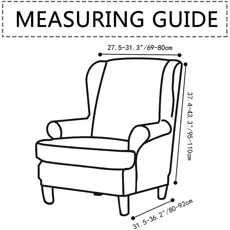 Elastic Floral Wing Chair Cover Spandex Non-Slip Single Sofa Slipcover Leaves Bird Cactus Washable Removable Armchair Seat Cover