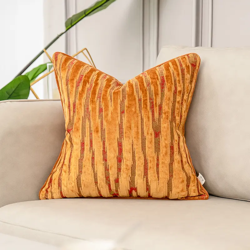 Luxury Orange Velvet Cushion Cover Home Decor Throw Pillow Case for Sofa Bedroom Hotel 30x50 45x45 50x50cm Pillowcase