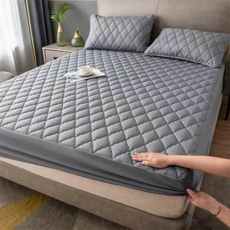 New Waterproof Mattress Cover Thickened Mattress Protector Cover Topper Washable Bed Cover Queen Size Bed Sheet Anti-mites Pad