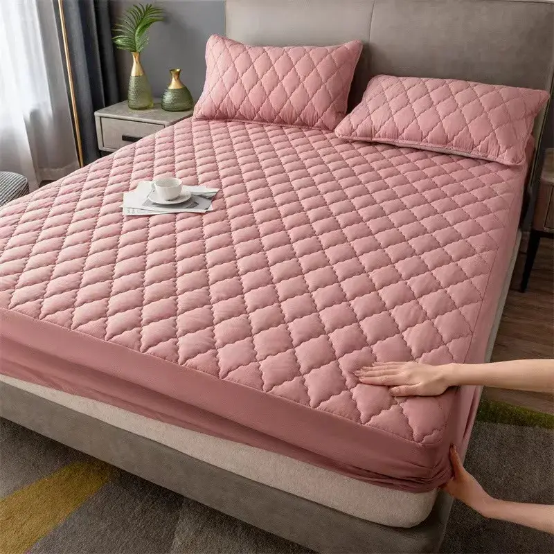 New Waterproof Mattress Cover Thickened Mattress Protector Cover Topper Washable Bed Cover Queen Size Bed Sheet Anti-mites Pad