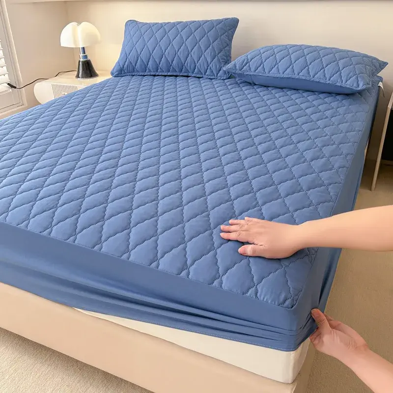 New Waterproof Mattress Cover Thickened Mattress Protector Cover Topper Washable Bed Cover Queen Size Bed Sheet Anti-mites Pad