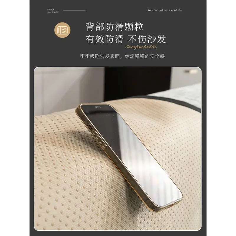 Luxury Sofa Cover Non-slip Couch Slipcover Four Season Universal Sofa Covers for Living Room Black Pet Dog Kids Mat Protector