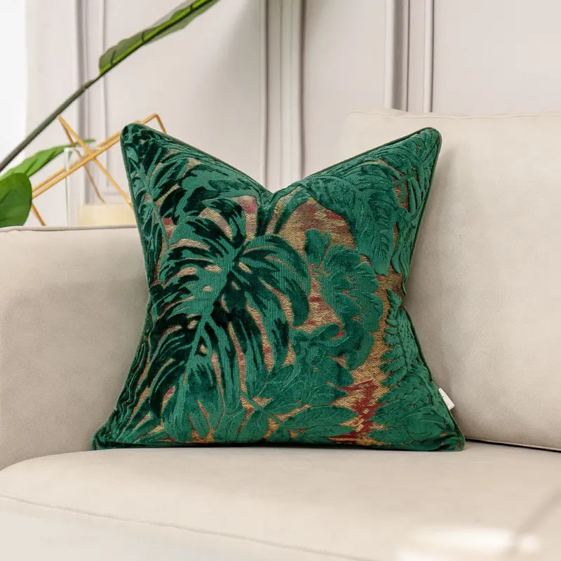 Luxury Green Velvet Cushion Cover Home Decor Throw Pillow Case for Sofa Bedroom Hotel 30x50 45x45 50x50cm Pillowcase