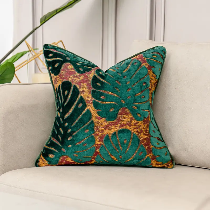 Luxury Green Velvet Cushion Cover Home Decor Throw Pillow Case for Sofa Bedroom Hotel 30x50 45x45 50x50cm Pillowcase