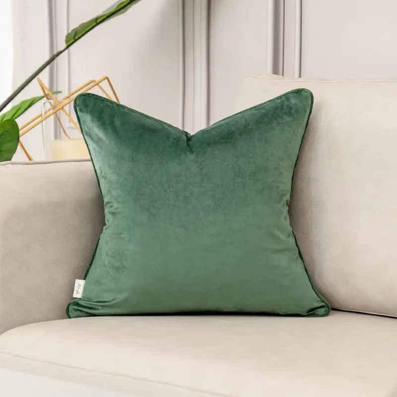 Luxury Green Velvet Cushion Cover Home Decor Throw Pillow Case for Sofa Bedroom Hotel 30x50 45x45 50x50cm Pillowcase