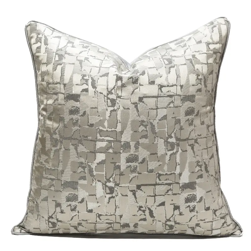 Silver Cushion Cover Luxury Abstract Geometric PillowCase  30x50 45x45 50x50cm Pillow Cover For Sofa Chair Room Home Decorations