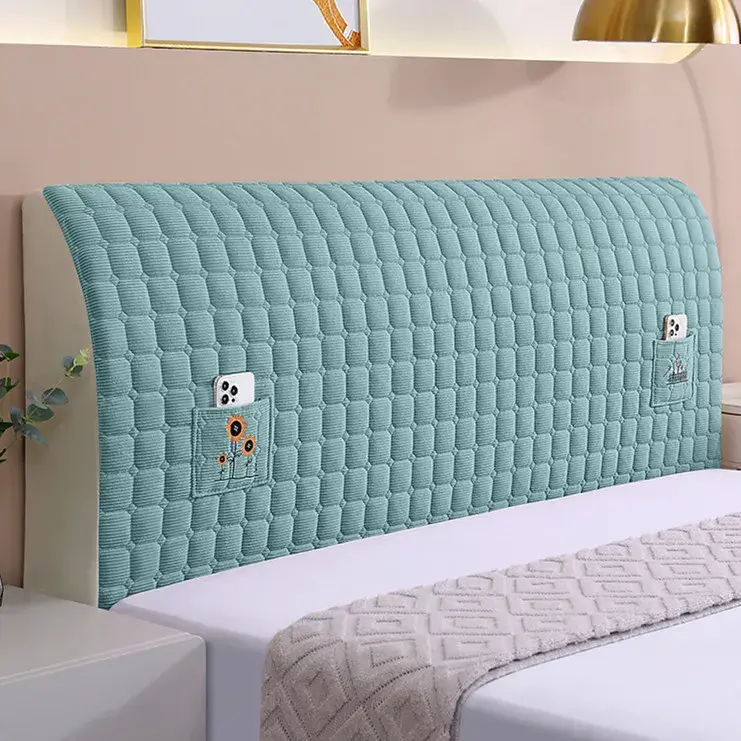 Thicken Bedhead Cover Nordic Soft Headboard Covers Plush Washable Bed Head Slipcover Bedroom Backrest Dust Protector For Home