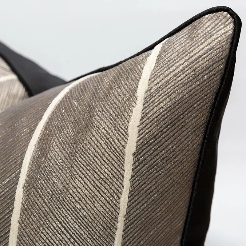 Luxury Coffee Brown Throw Pillow Striped Covers Cushion Cover Geometric Style Home Decoration 30x50CM 45x45CM 50x50CM