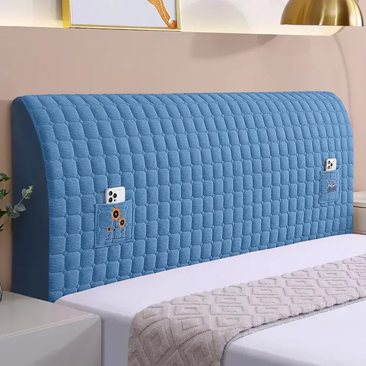 Thicken Bedhead Cover Nordic Soft Headboard Covers Plush Washable Bed Head Slipcover Bedroom Backrest Dust Protector For Home
