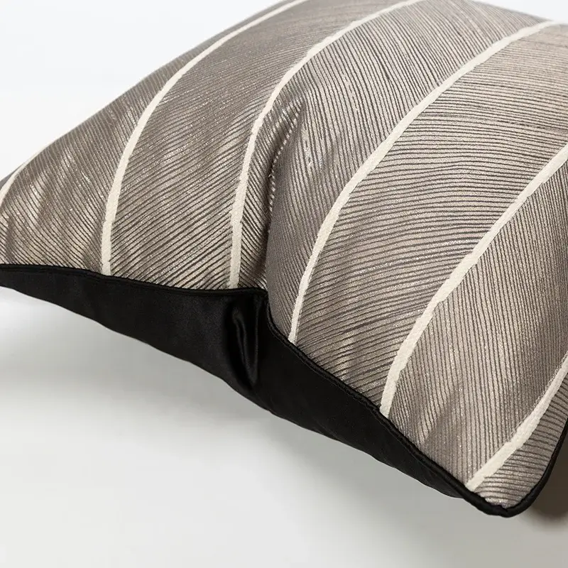 Luxury Coffee Brown Throw Pillow Striped Covers Cushion Cover Geometric Style Home Decoration 30x50CM 45x45CM 50x50CM