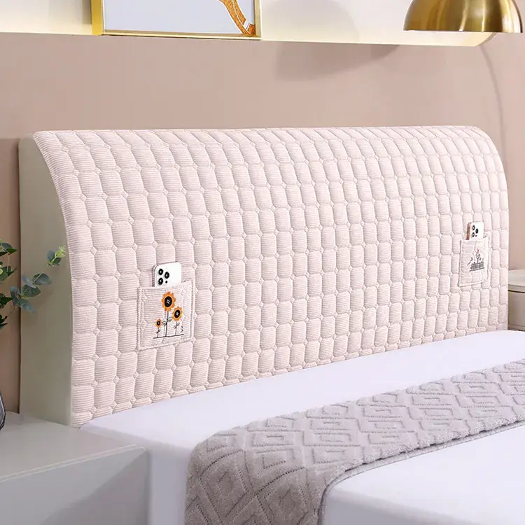 Thicken Bedhead Cover Nordic Soft Headboard Covers Plush Washable Bed Head Slipcover Bedroom Backrest Dust Protector For Home