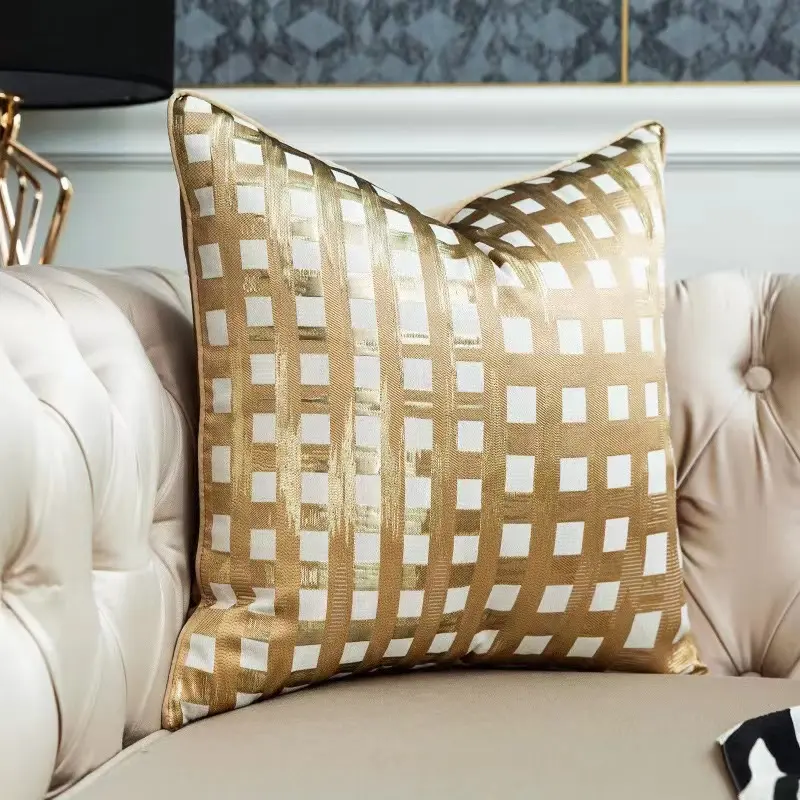 40 Style High Grade Cushion Cover 30x50/45x45/50x50CM Light Luxury Jacquard Pillowcase Champagne Blue Home Hotel Bed Sofa Decor