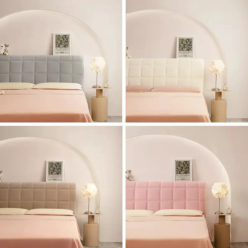 Solid color All-inclusive Soft Plush Quilted Head Board Cover Winter Thicken Velvet Headboard Cover Back Dust Protector Cover