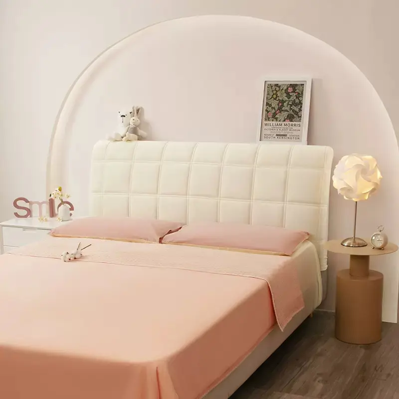Solid color All-inclusive Soft Plush Quilted Head Board Cover Winter Thicken Velvet Headboard Cover Back Dust Protector Cover