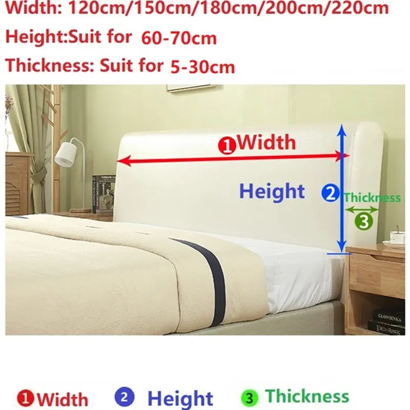 Solid color All-inclusive Soft Plush Quilted Head Board Cover Winter Thicken Velvet Headboard Cover Back Dust Protector Cover