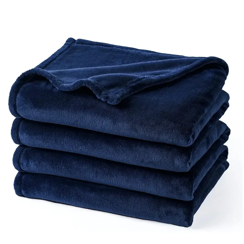 Modern and Simple Flannel Blanket Four Season Universal Multifunctional Solid Color Double-layer Coral Fleece Office Nap Blanket