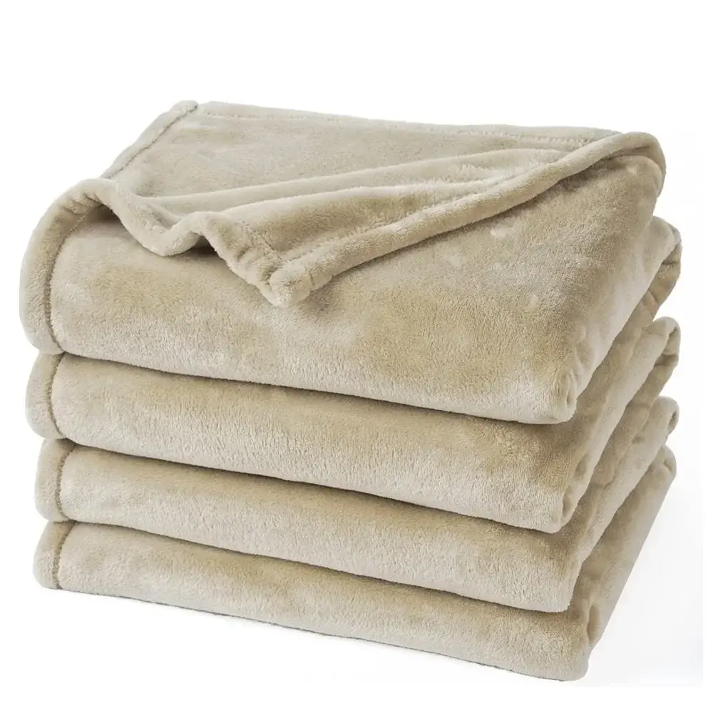 Modern and Simple Flannel Blanket Four Season Universal Multifunctional Solid Color Double-layer Coral Fleece Office Nap Blanket
