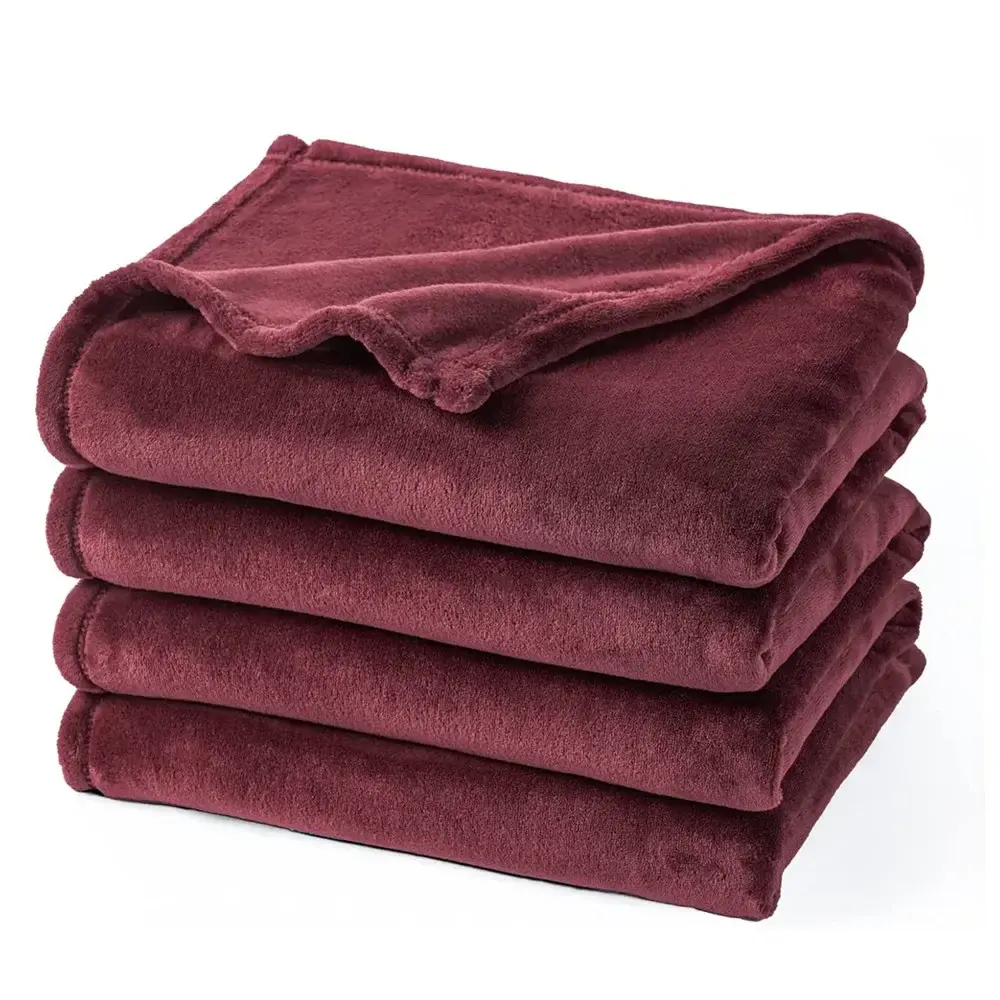 Modern and Simple Flannel Blanket Four Season Universal Multifunctional Solid Color Double-layer Coral Fleece Office Nap Blanket