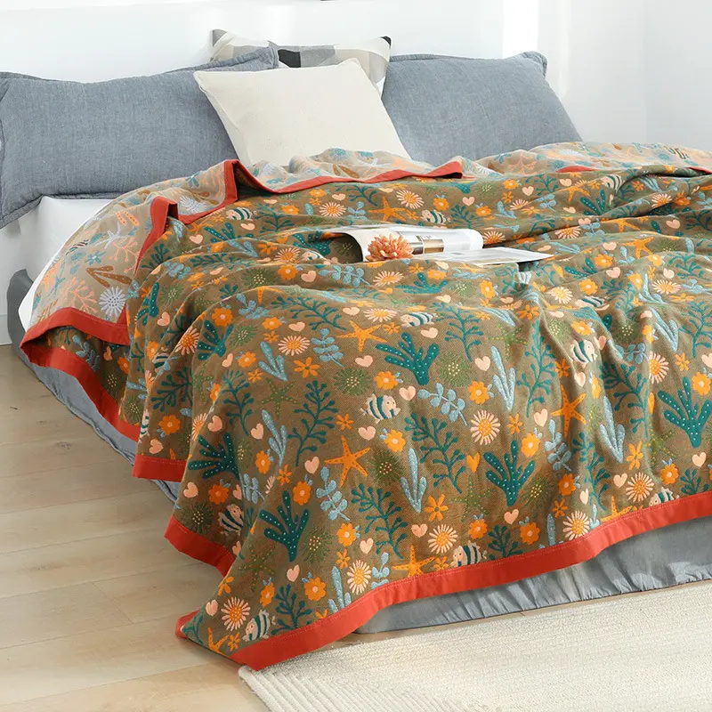 Nordic Throw Blankets Cotton Gauze Bedroom Leisure Bedspread On The Bed Boho Decor Sofa Blanket Sheet Double Cooling Quilt Thin