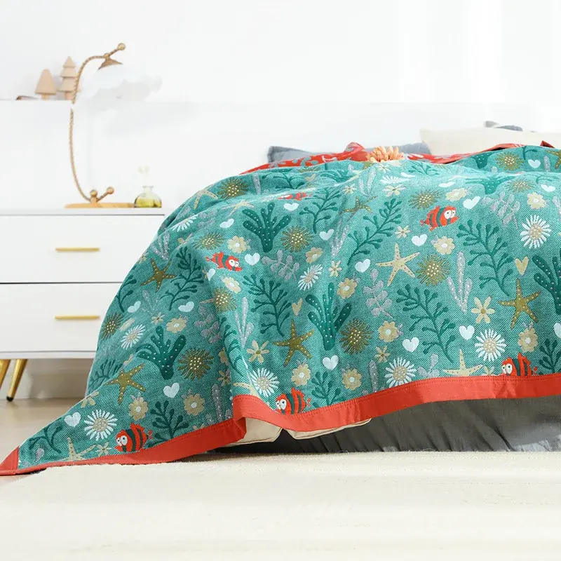 Nordic Throw Blankets Cotton Gauze Bedroom Leisure Bedspread On The Bed Boho Decor Sofa Blanket Sheet Double Cooling Quilt Thin