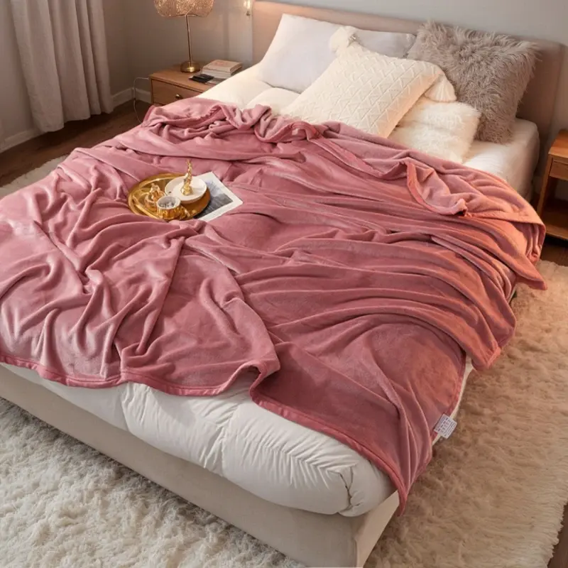 Flannel Fleece Microfiber Throw Blanket, Luxury Lightweight Super Soft Warm Plush Solid Color Blanket For Couch Bed Sofa Travel