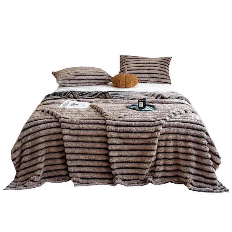 Luxury Solid color A-class Rabbit Plush Blanket For All Seasons Universal Thickened Soft And Comfortable Office Nap Sofa Blanket