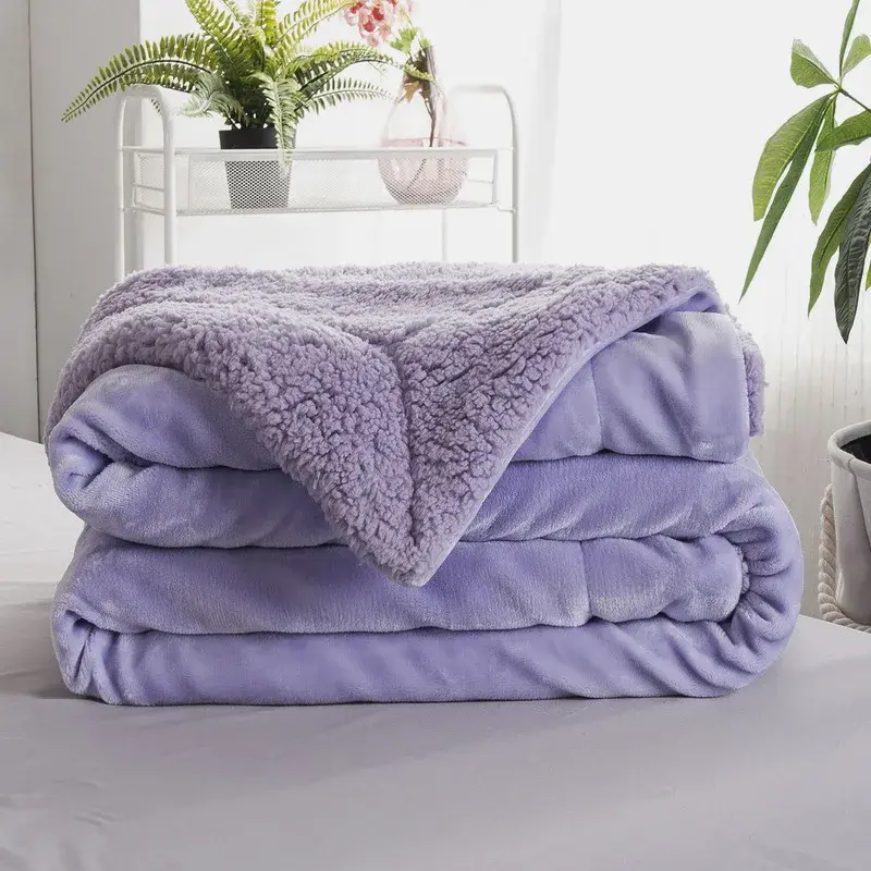 Wool Throw Blanket Keep Warm Winter Bed Blankets Double Sided Queen Duvet Cover Camping Double Bed Cover Bedspread On The Bed
