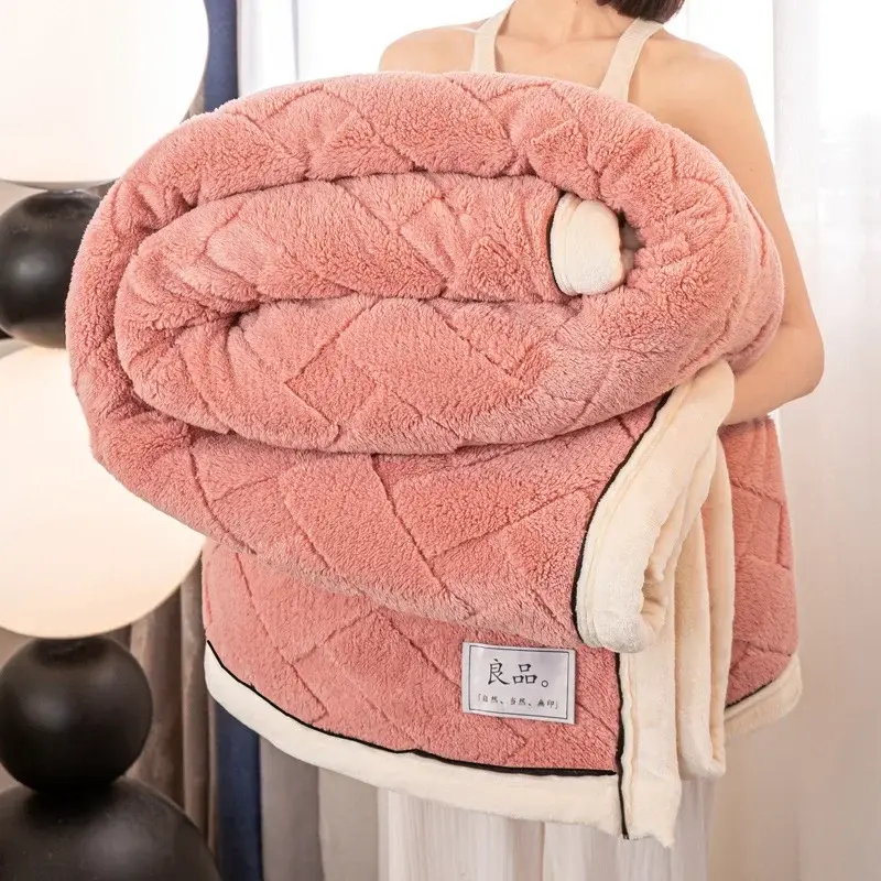 Maternal and Child Grade Bed Blankets Warm Breathable Sofa Blanket Autumn Winter Soft Fluffy Luxurious Faux Rabbit Throw Blanket