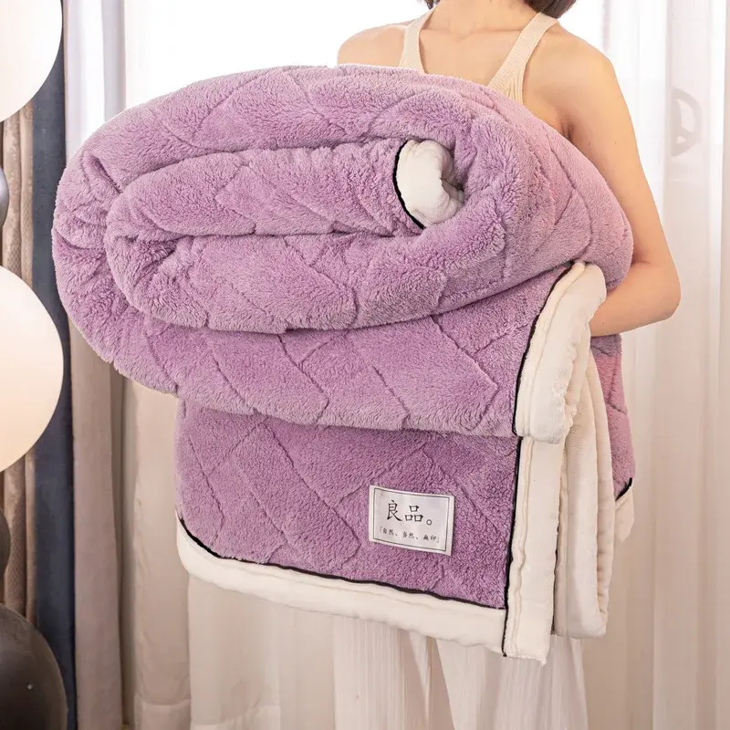 Maternal and Child Grade Bed Blankets Warm Breathable Sofa Blanket Autumn Winter Soft Fluffy Luxurious Faux Rabbit Throw Blanket