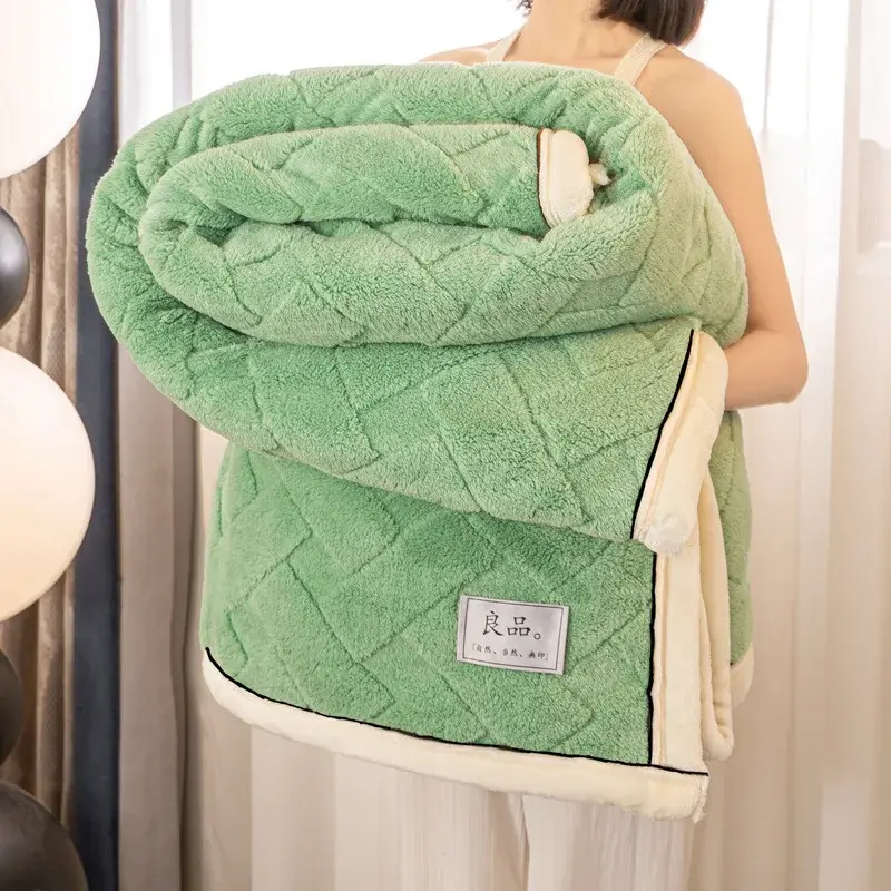 Maternal and Child Grade Bed Blankets Warm Breathable Sofa Blanket Autumn Winter Soft Fluffy Luxurious Faux Rabbit Throw Blanket