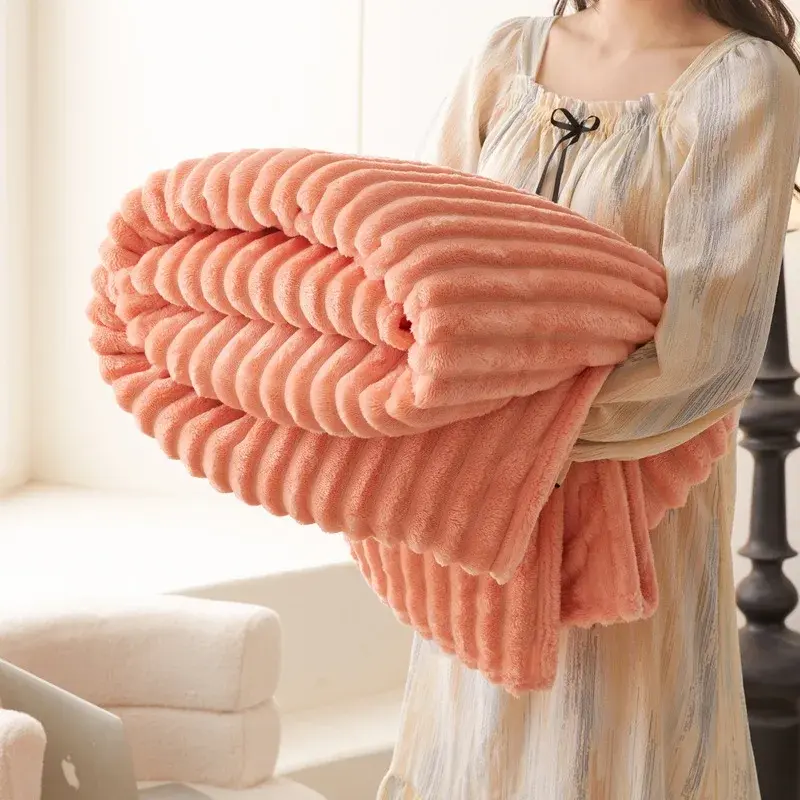 New Imitation Rabbit Plush Warm Blanket Set Or Only Blankets For Autumn Winter Soft Fluffy Warmth Lounger Sofa Throw Blankets
