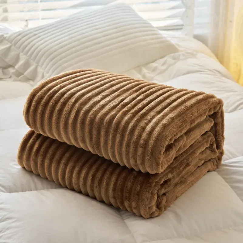 New Imitation Rabbit Plush Warm Blanket Set Or Only Blankets For Autumn Winter Soft Fluffy Warmth Lounger Sofa Throw Blankets