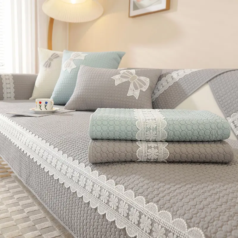 Korean Style High-end Pure Cotton Sofa Cushion Seasonal Universal Anti Slip Simple modern Cushion winter Sofa Cover Cloth towel
