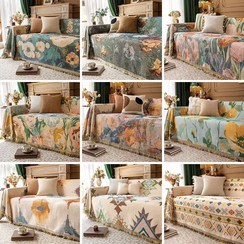Multi-colored Sandhair Sofa Towel Modern Simple Polyester Fiber Rectangular And Anti-cat Scratch Sofa Cover Four All Seasons