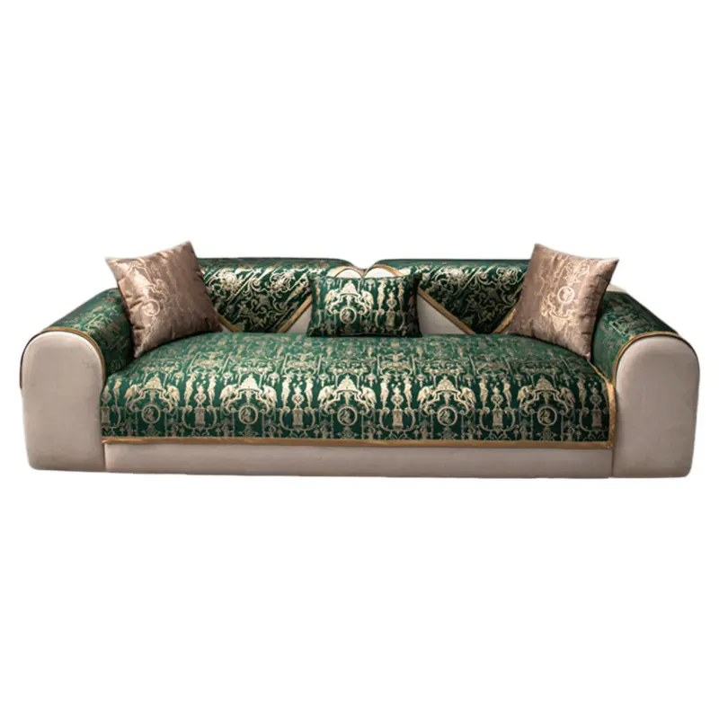 American Style Bronzing Velvet Sofa Cover Water Repellent Couch Seat Slipcover Four Seasons for Living Room Anti-Slip Sofa Towel