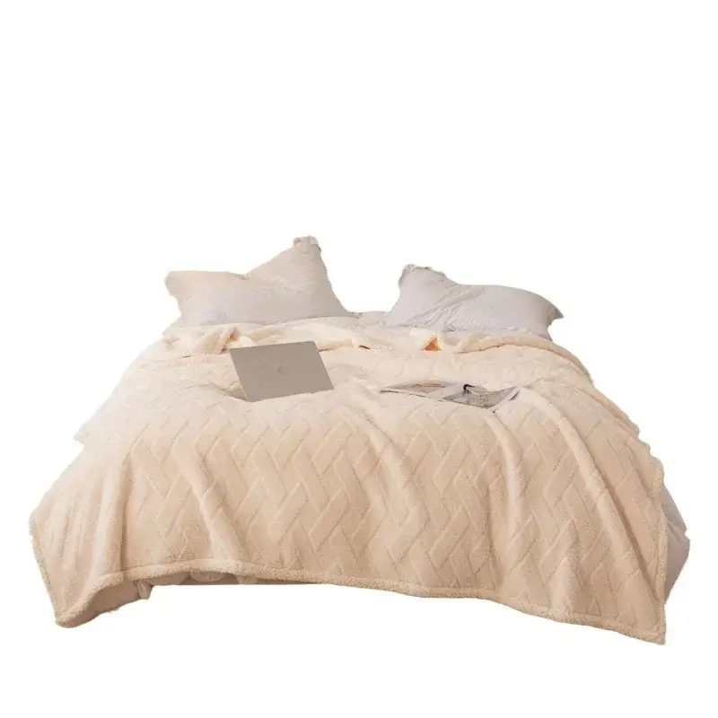 Wool Throw Blanket Keep Warm Winter Bed Blankets Double Sided Queen Duvet Cover Camping Double Bed Cover Bedspread On The Bed