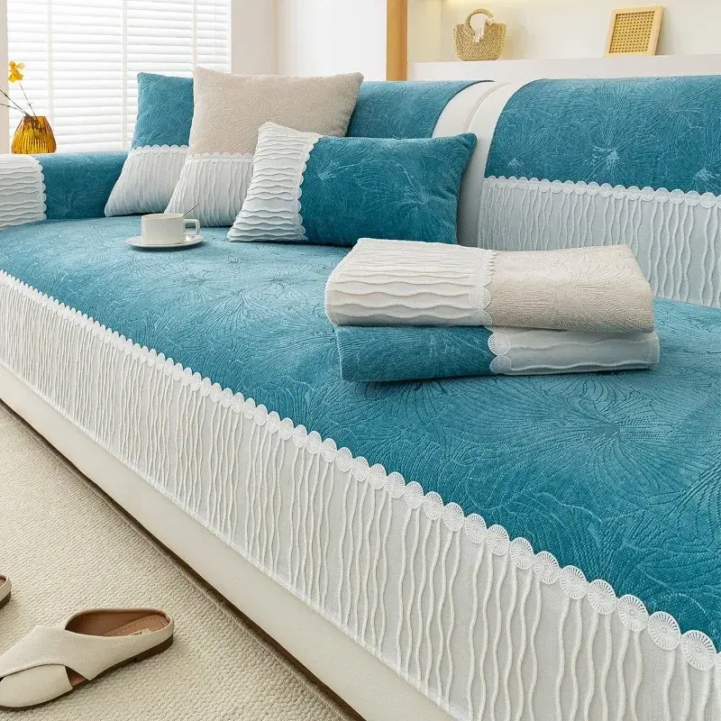 Chenille Sofa Cover Anti-slip Universal Couch Cushion Towel for Living Room Dustproof Sofa Mat Furniture Protector Home Decor